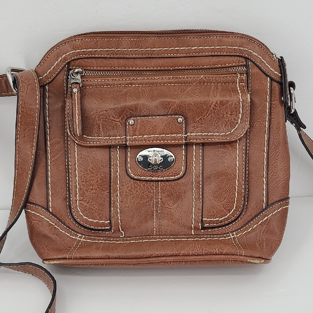 boc Brown Leather Crossbody Bag